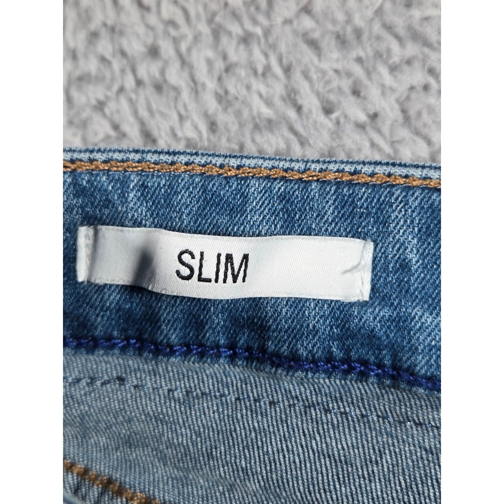 Calvin Klein Jeans Slim Fit 34x30 Medium Wash Blue Mens Distressed Denim - Picture 8 of 10